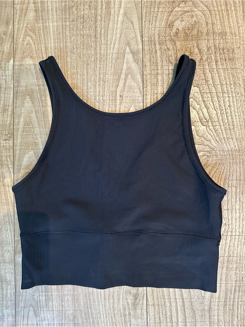 lululemon athletica Black Ribbed Cropped Tanktop